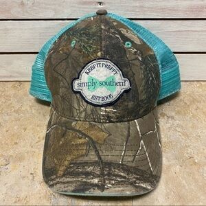 Simply Southern camo teal mesh hat‎